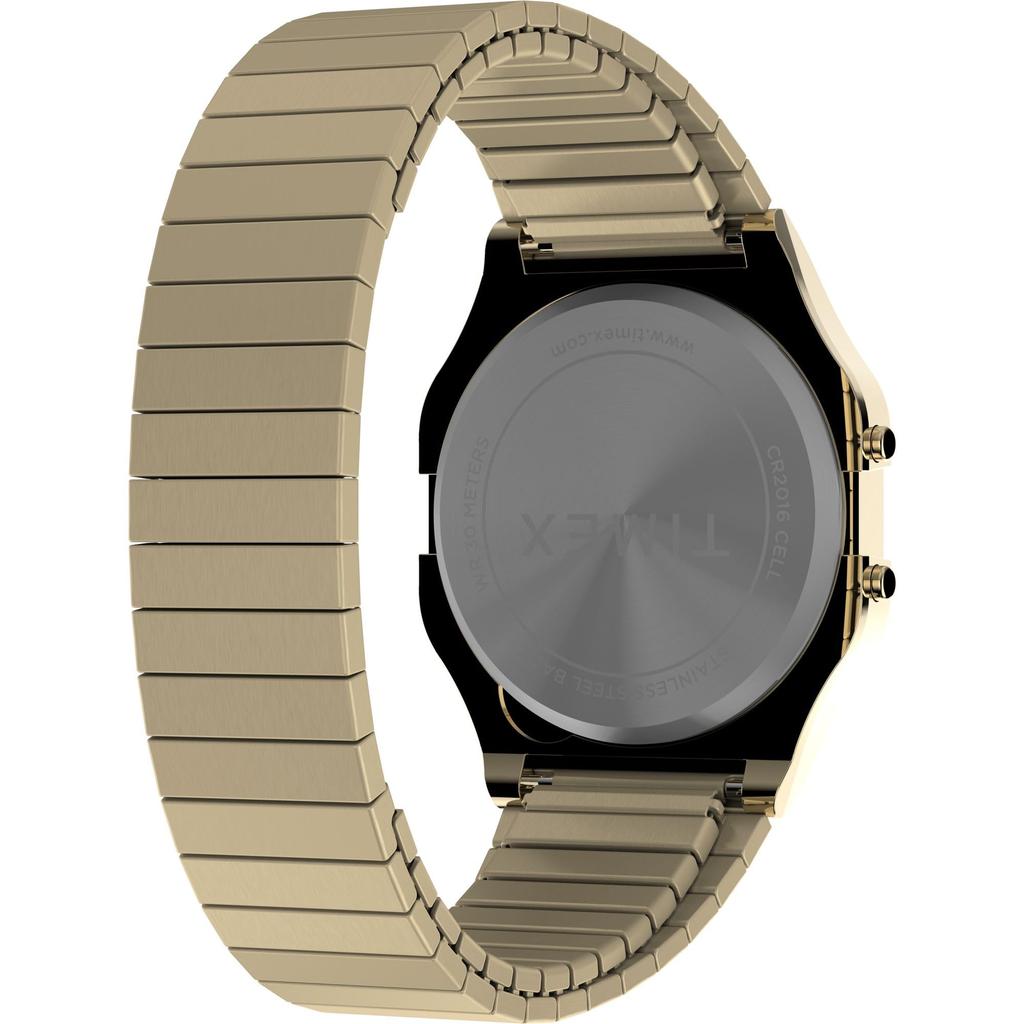 Часы Timex Uni T80 34 мм - Золотистый удлиненный ремешок, цифровой циферблат, Золотистый корпус, Золото