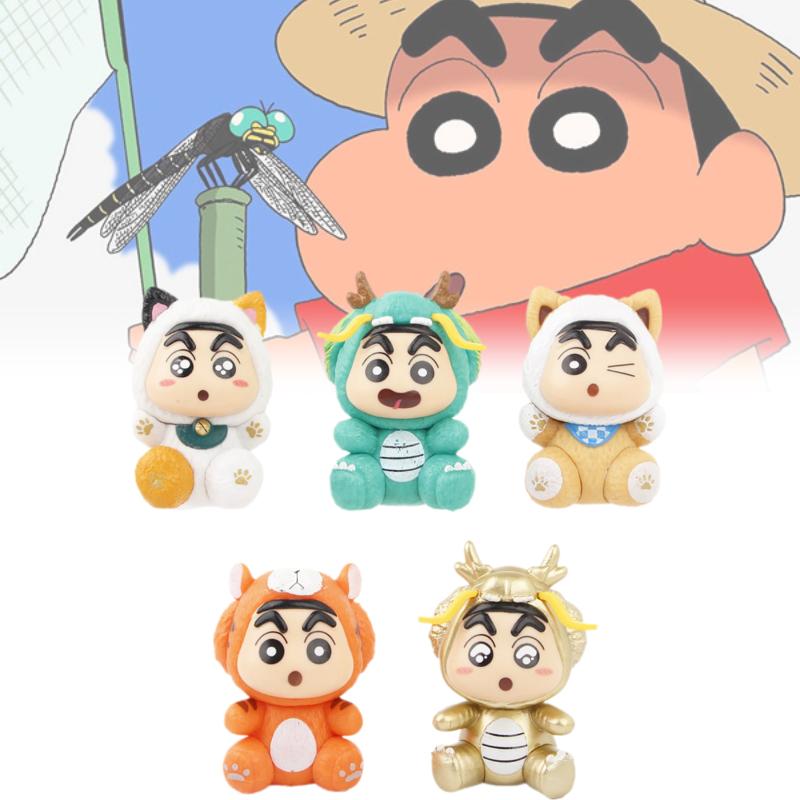 Crayon Shin Chan Pvc Figures Toy Models Action Figurines Display 5pcs Statues