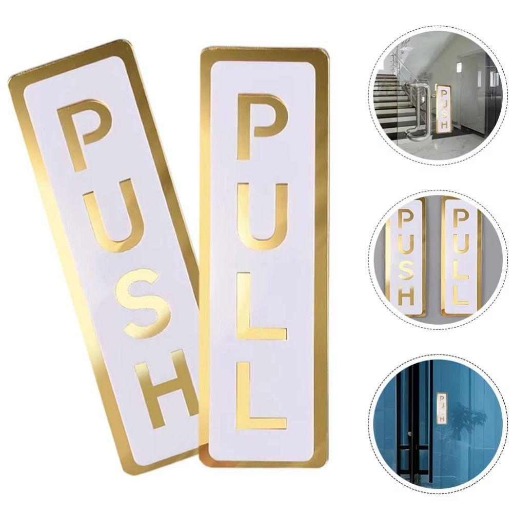 2Pcs 3D Sliding Door Logo Acrylic Push Pull Door Sign Push&Pull Window Door Sticker  Home Decoration