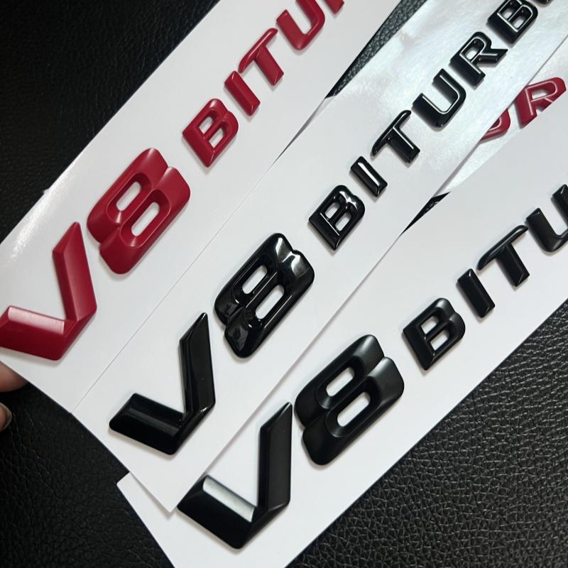 Car 3D Black Logo V8 BITURBO Emblem Car Fender Badge For Mercedes Benz C63 G63 E63 S63 W222 W223 W213 W212 W205 W204 Accessories MU8