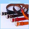 Fashionable Vintage Women's Leather Belt Made Of Genuine Cowhide With Round Buckle For Stylish Outfits And Everyday Wear