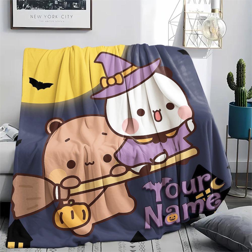 1PC Custom Name PeacHE Goma Patterned Flannel Blanket Suitable For All Seasons for Home Decor Warmth and Comfort Gifts Holiday Present -HE166