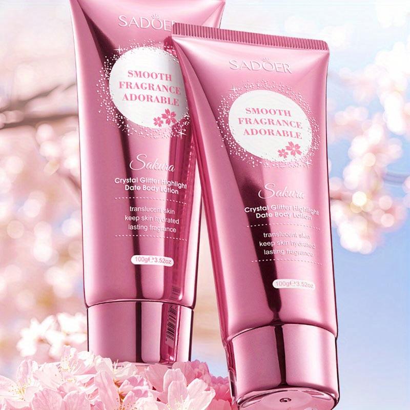 Кристальный блеск с эффектом влажной кожи Cherry Blossom, Лосьон для тела с ароматом цветущей сакуры, Глубоко увлажняющий и питательный лосьон для тела