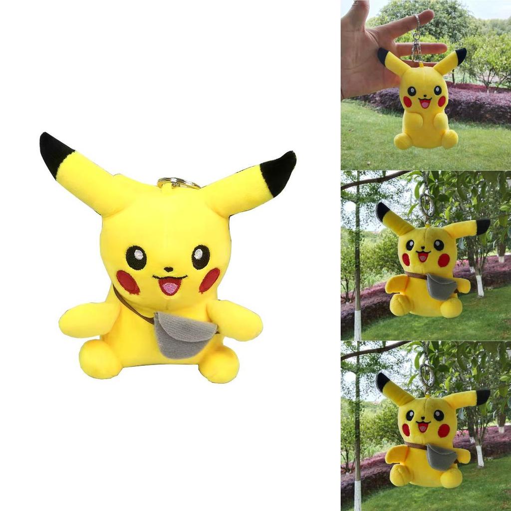 Adorable Pikachu Plush Toy Backpack Keychain Creative Cartoon Doll Gift Accessory