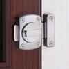 Silver Metal Door Latch Security Lock: No-Drill Slide Bolt Lock for Bathroom Doors, Anti-Theft Locking Hasp with Screws
