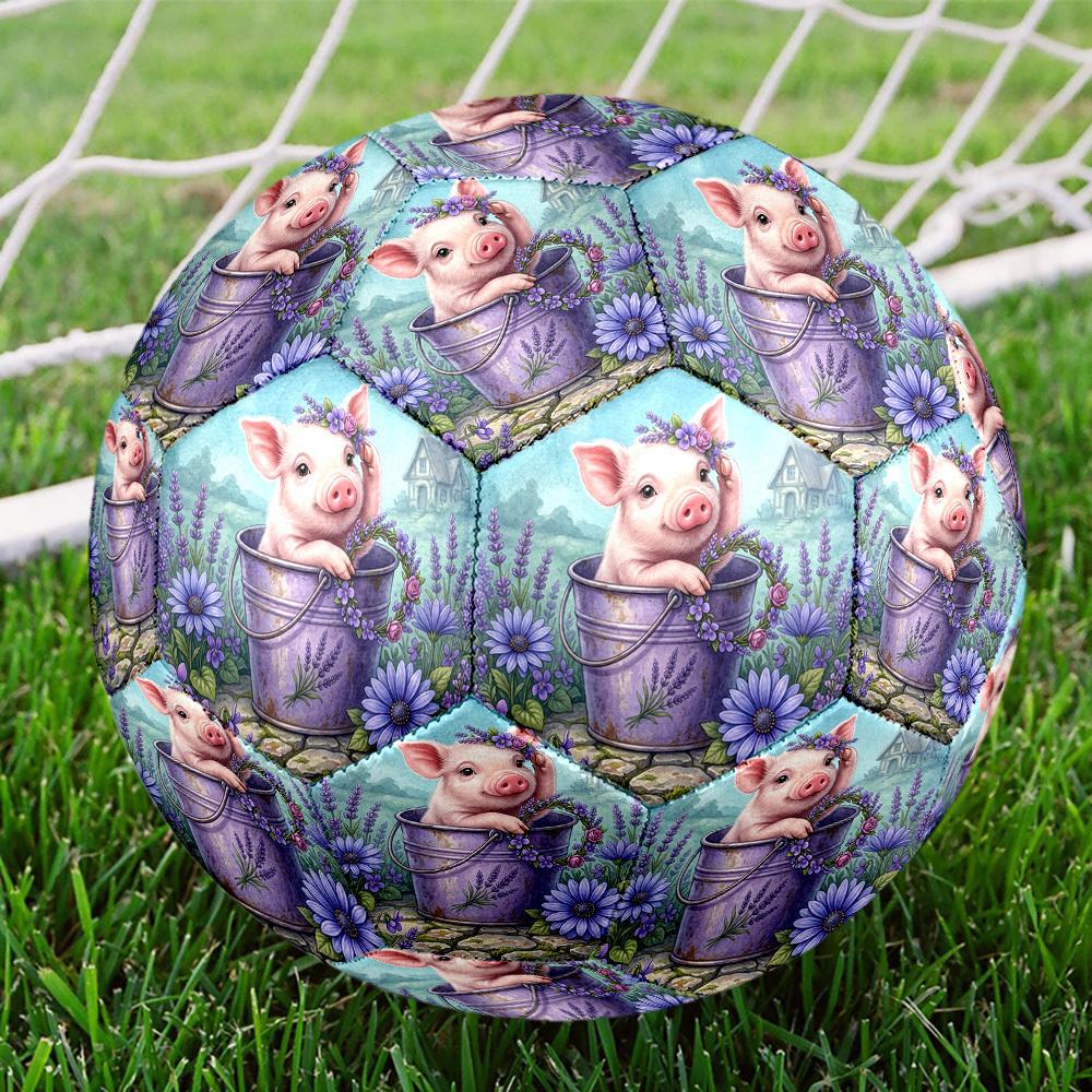 1pc Pig Lavender Bucket Durable Size 5 Soccer Ball Professional Match Training Football Indoor &Outdoor Sports Ball p60137