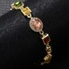 Beautiful Multi Shape Colorful Cubic Zirconia Link Chain Bracelets for Women Adjustable Trendy Hand JewelryGood product