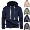 Men's Solid Color Loose Hooded Sweatshirt Men's Casual Fashion Sports Pullover Sweatshirt