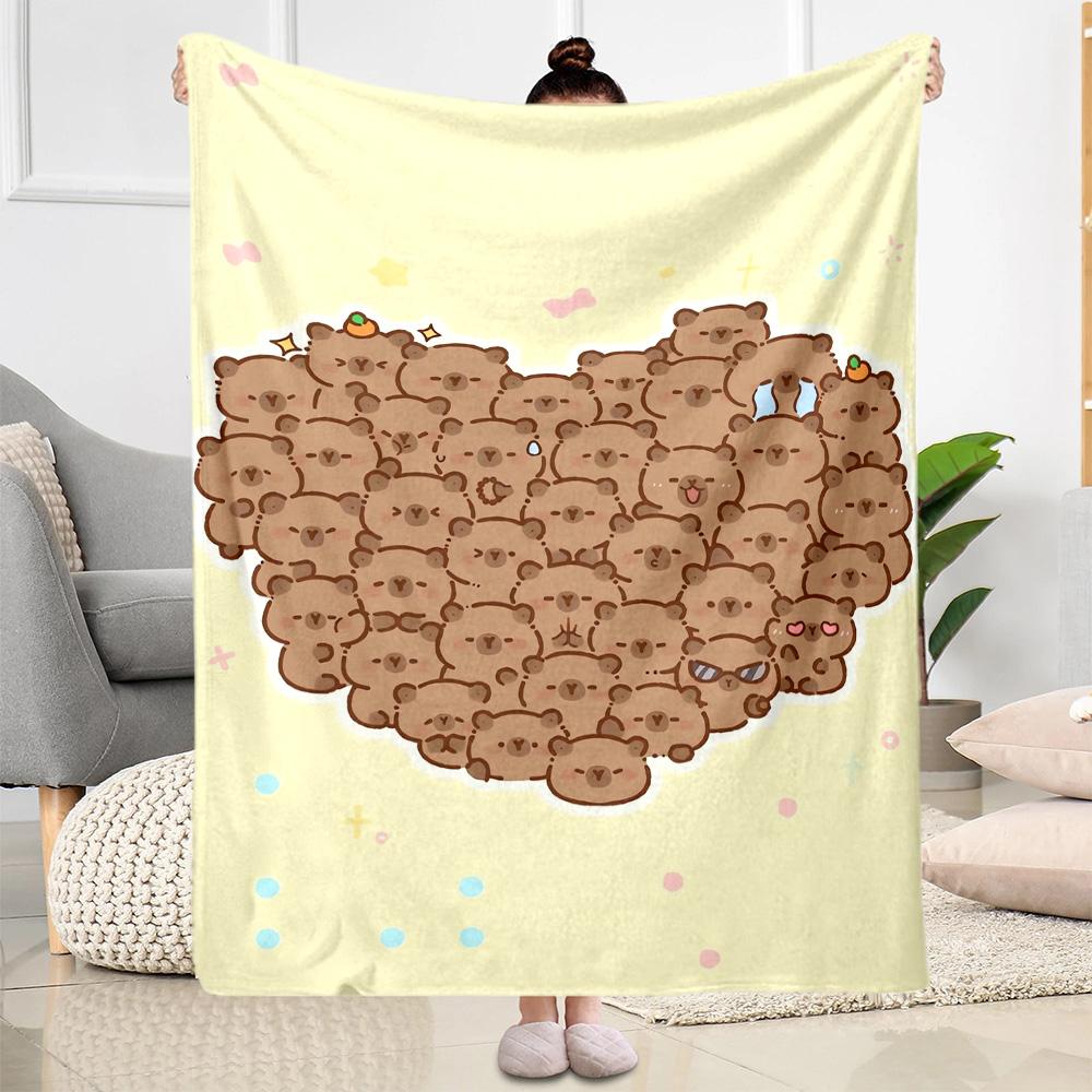 1pc Heart Shaped Bears Blanket Comfortable Soft Lightweight Perfect for Travel Camping Picnics Sofa Office bedroom Gift for Friends