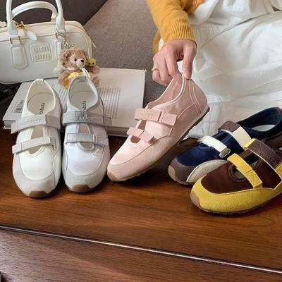 Виноградная мать 2025 пар липучки цветной коллаж мягкая подошва мягкая поверхность балетные одинарные туфли Мэри Джейн повседневная обувь женская весна