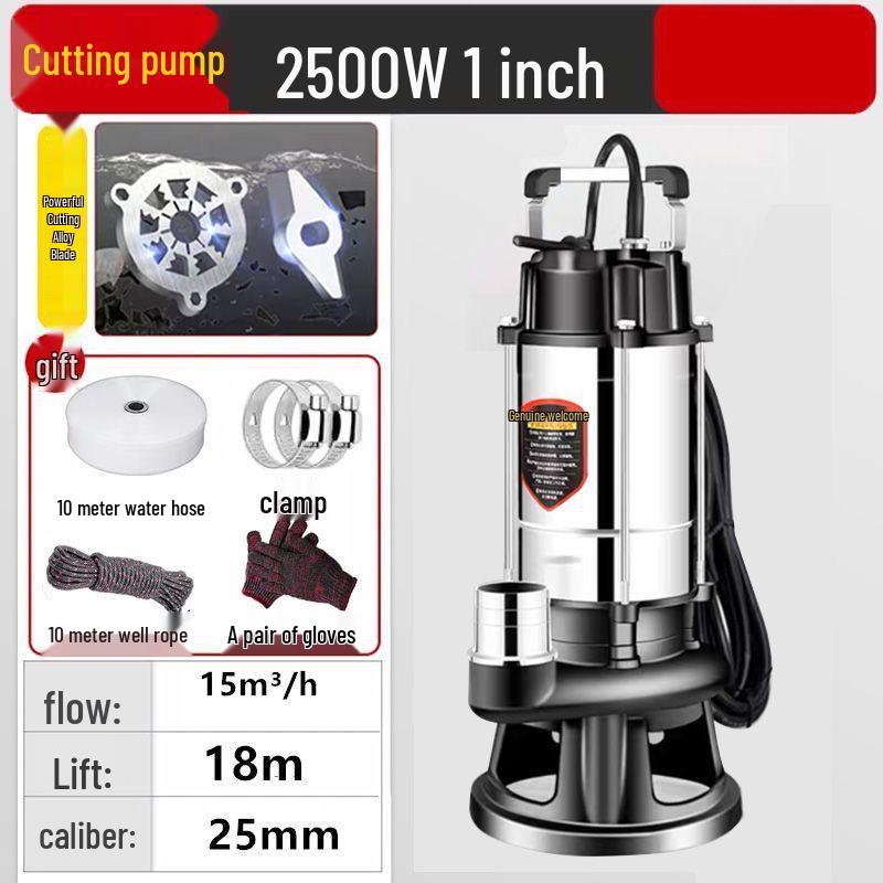 220V Household Sewage & Sludge Pump for Septic Tank and Drainage