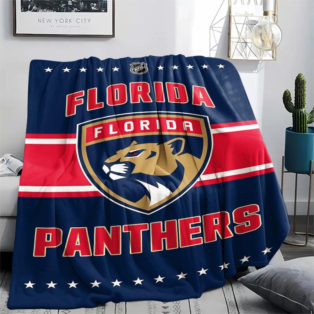 Florida Panthers Print Flannel Blanket High Quality Warm Comfortable Cover for All Seasons Perfect for Gifts Home Decor