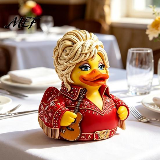 Unique Plastic Duck Collectibles Charming Novelty Ornament, Musical Theme with Guitar Ornaments for Music Lovers Decor, Decorative Collectible