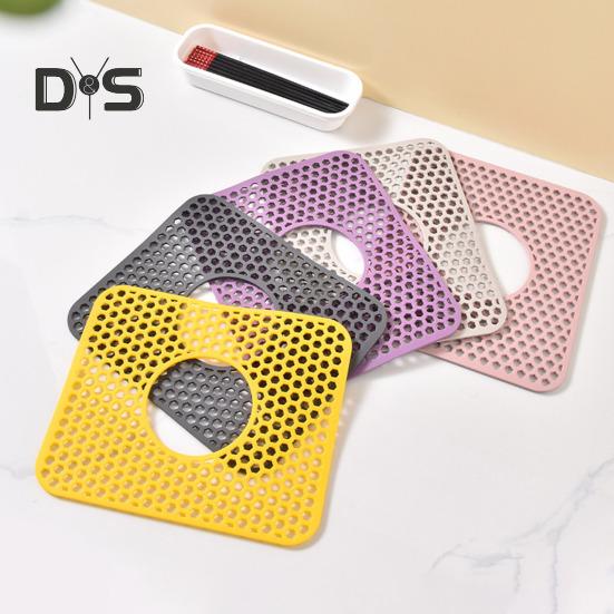 Silicone Sink Mat with Center Drain Heat-Resistant Flexible Non-Slip Design Easy To Clean Reusable Sink Protector Mat