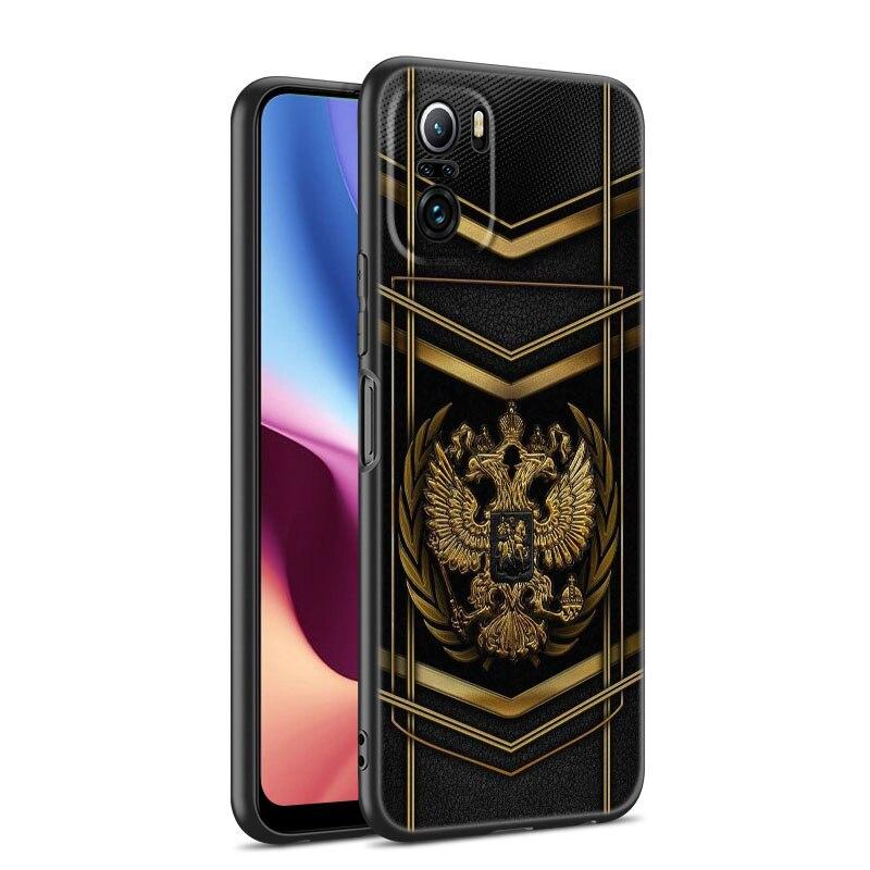 Чехол для телефона с эмблемой российского флага для Xiaomi Mi POCO X3 NFC GT M4 M3 12 11T 10T Pro A3 11 Lite NE 5G 12X 11i F3, черный чехол