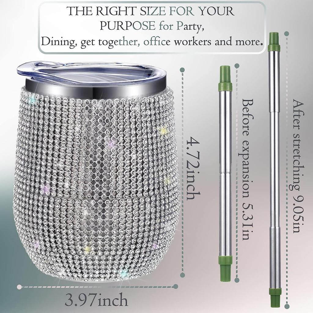 Bling бутылка для воды Bling стакан для вина Алмазный стакан со стразами для блестящих бокалов для вина Стакан для девочек Trip Чашки, соломинка, щетка для соломы и щетка для чашек