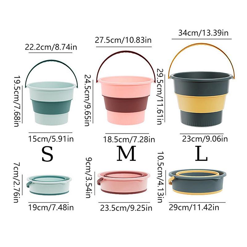Портативное складное ведро, многофункциональное, утолщенное, силиконовое ведро, для кемпинга, мытья автомобиля, рыбалки, ванной комнаты, инструментов