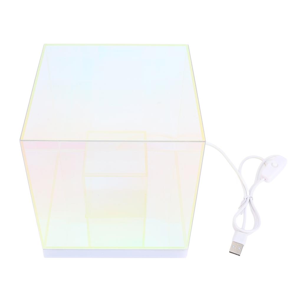 3D Cube LED Настольная лампа RGB Цветная Прозрачная Современная USB Квадратная Настольная Лампа Ночник для Спальни Гостиной