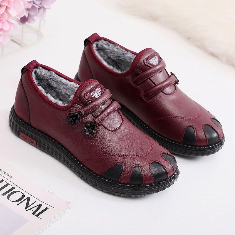 Beijing Old Cloth Shoes Women's Cotton Shoes Winter Velvet Thickened Warm One Pedal Comfortable Casual Middle-aged Mother Elderly Shoes