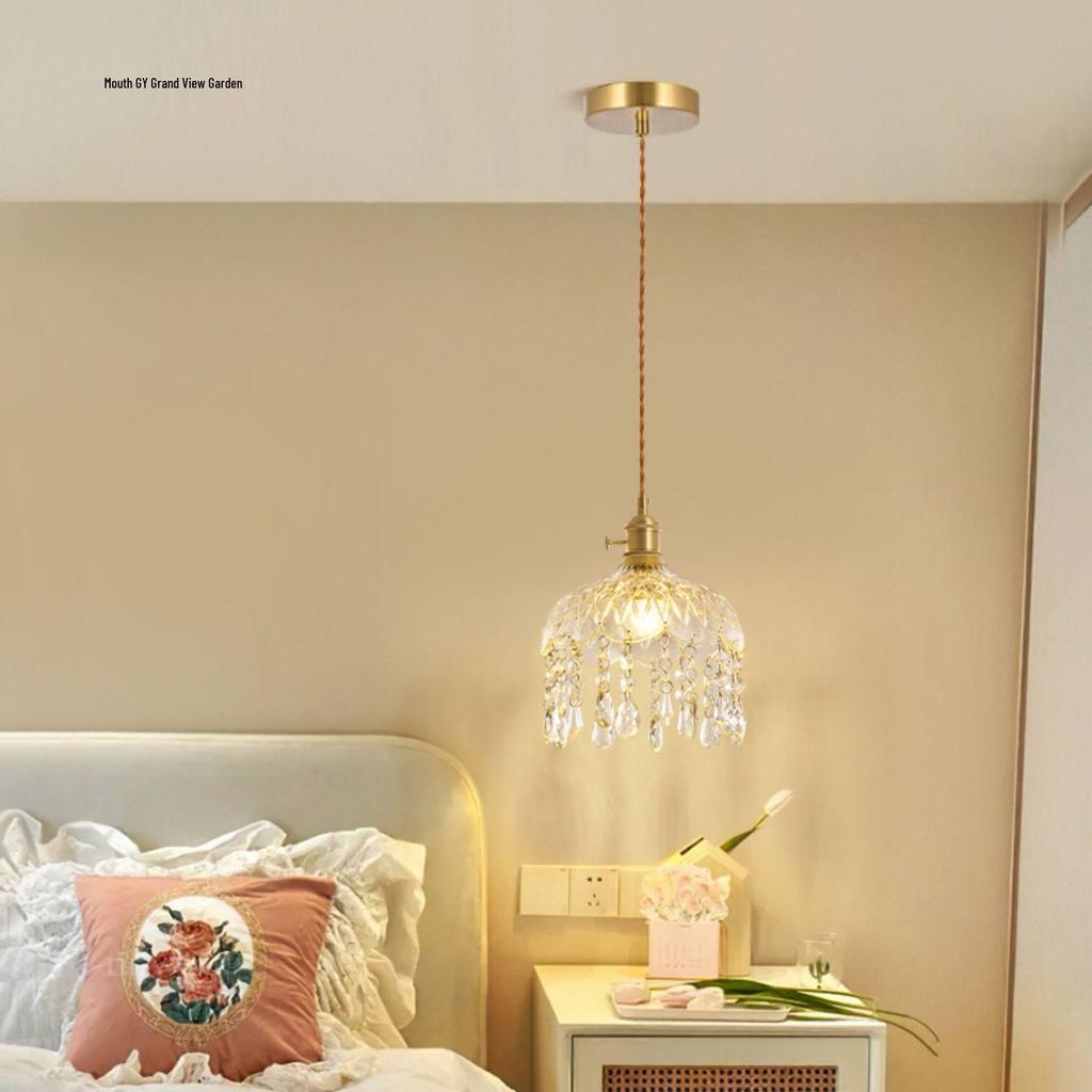 Хрустальная люстра: Роскошный полностью медный стеклянный подвесной светильник для прихожей, входа или балкона