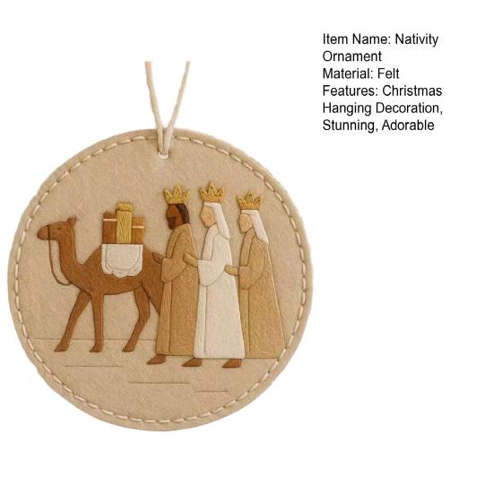 Рождественское украшение из фетра «Рождество Христово», религиозное украшение для подвешивания на рождественскую елку, ручная работа, христианская рождественская сцена, поделки для праздничного домашнего декора