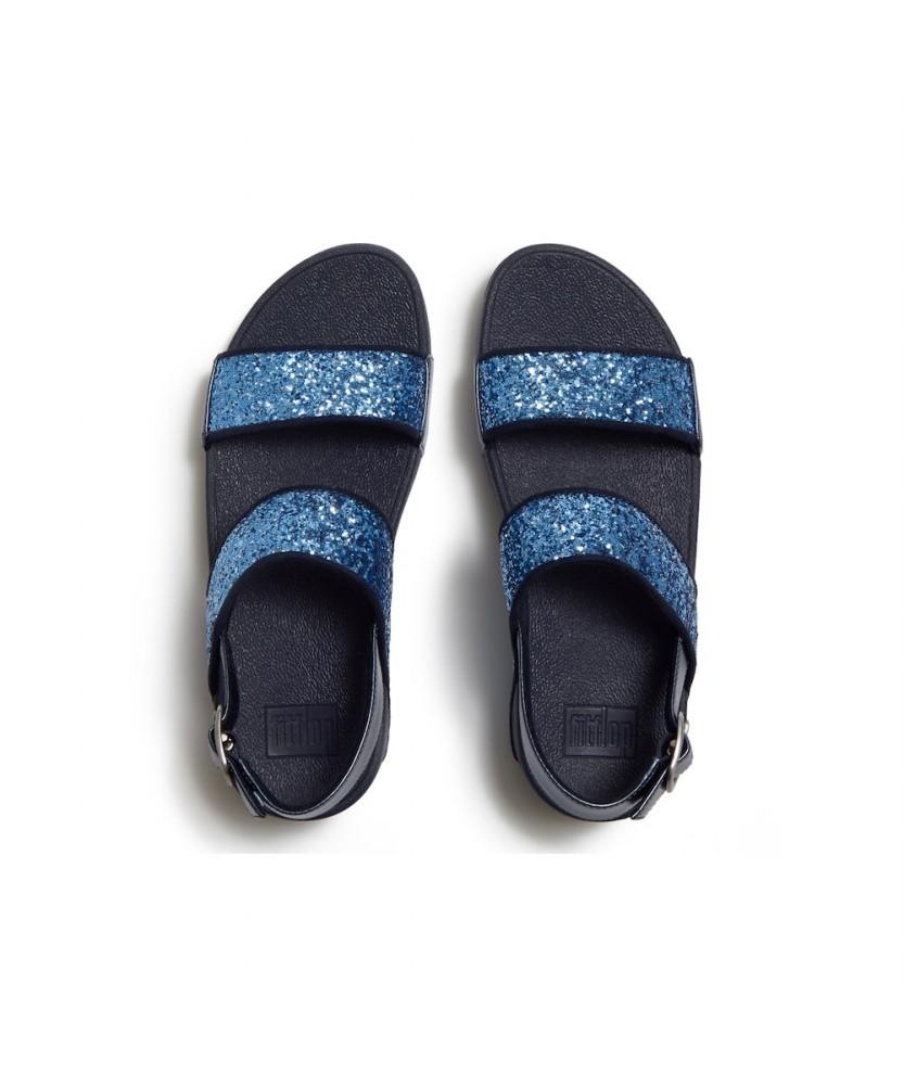 Женские сандалии Fitflop Lulu с блестками, разноцветные, с ремешком на пятке - Космический синий (Ft64K2S22N)