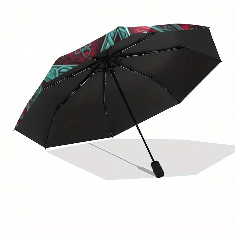 Red and Teal Pentagram Wall Decor: Unique Art for Your SpaceUmbrella, Portable 3-Fold Umbrella for Men & Women,Christmas Gift ES199