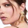 Vintage Earrings Women Gold Color Geometric Statement Earring Metal Earing Hanging Fashion Jewelry