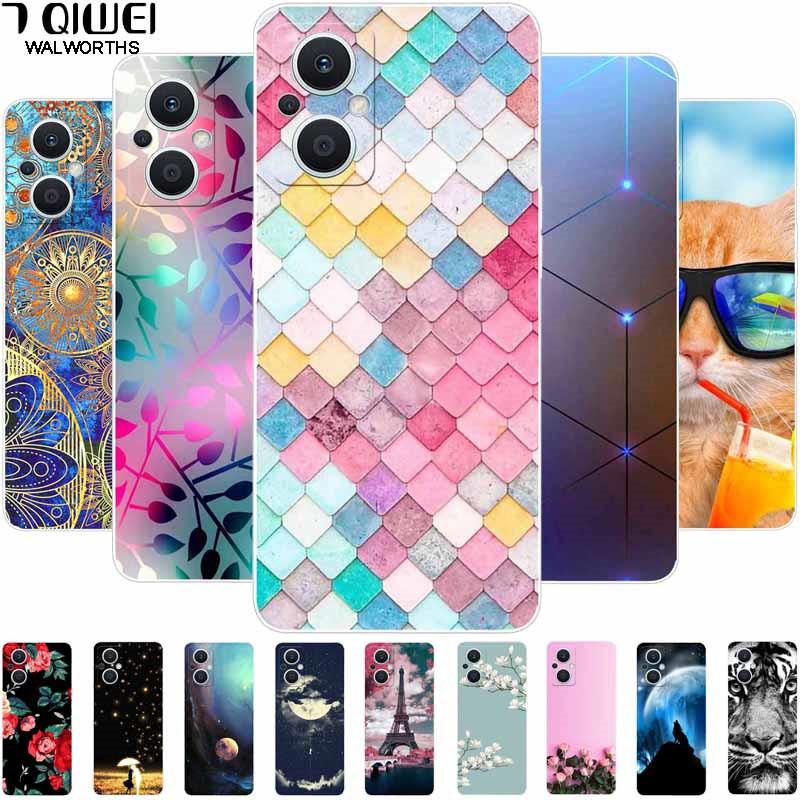 Мягкий чехол для Reno8 Lite Чехол с принтом ТПУ Силиконовый Прозрачный Funda Чехлы для OPPO Reno 8 Lite 5G Чехол Reno8Lite Тонкий Пейзаж Кошка