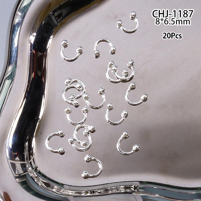 20 шт. Дизайн Панк Стиль Детали для Ногтей Сплав Шипы Золото Серебро Кривая Стрела Заклепка Украшение Ногти Арт Аксессуары Подвески для Ногтей