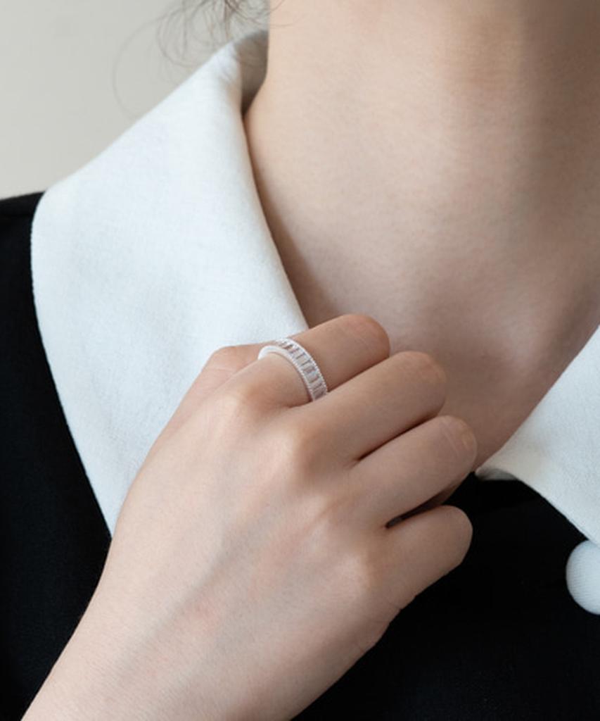 Серебряное кольцо Alleun 925 пробы, квадратный кубический серебряный палец (Тип А)