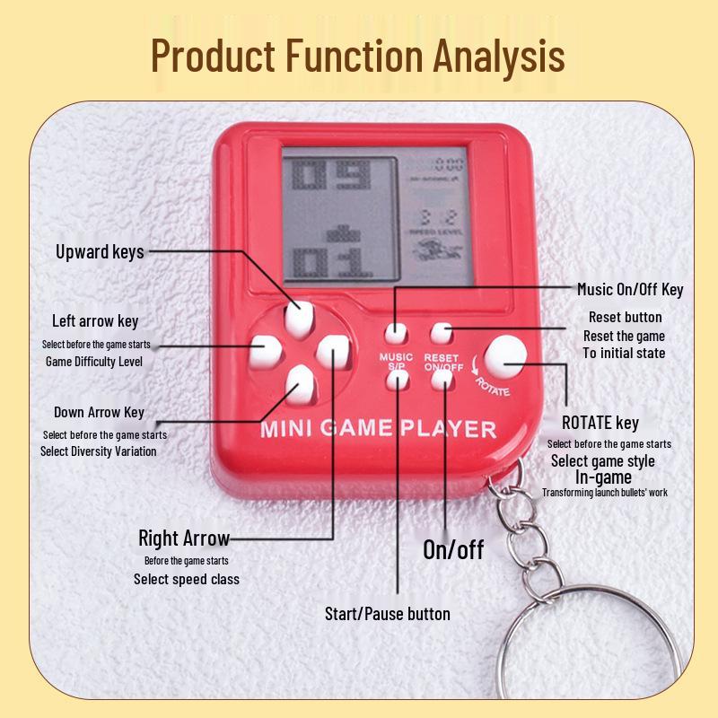 Мини портативная игровая консоль Тетрис брелок игрушка