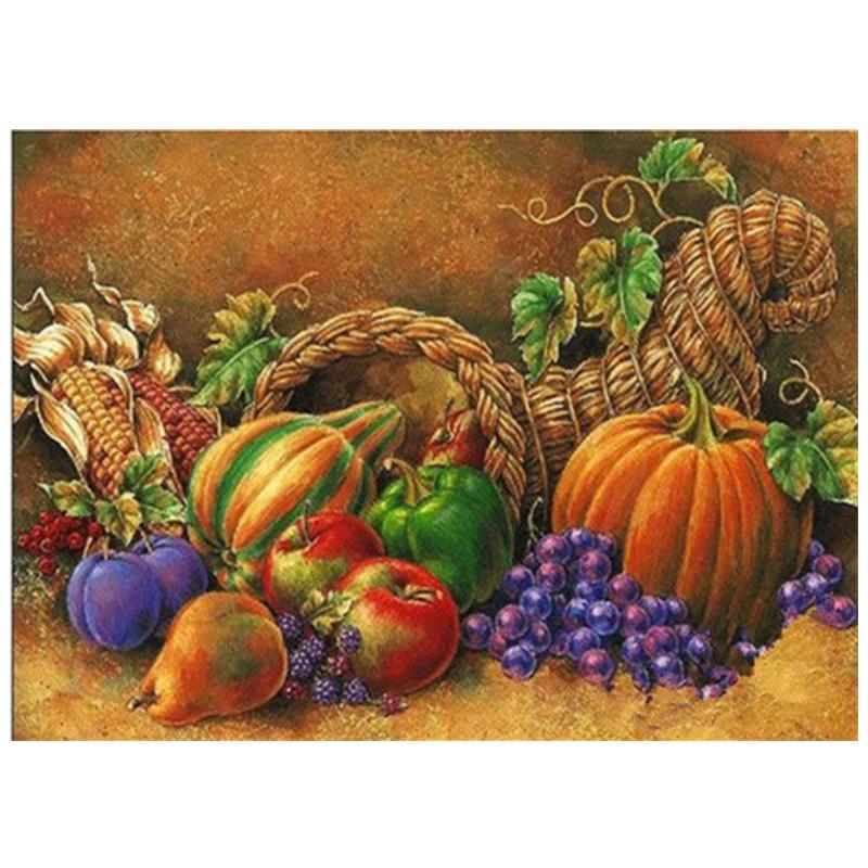 5D Diy Алмазная картина Фрукты Набор Полный дрель Круглая Алмазная вышивка Мозаика Изображение Стразы Украшение дома