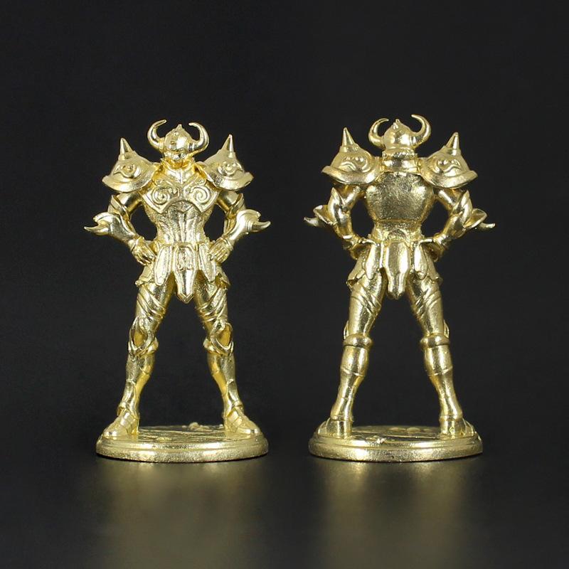 Saint Seiya Металлическая латунная аниме-фигурка 5 см Знак зодиака Глазурованная модель солдата Игрушка Настольная игра Шахматная фигурка Украшение Подарок