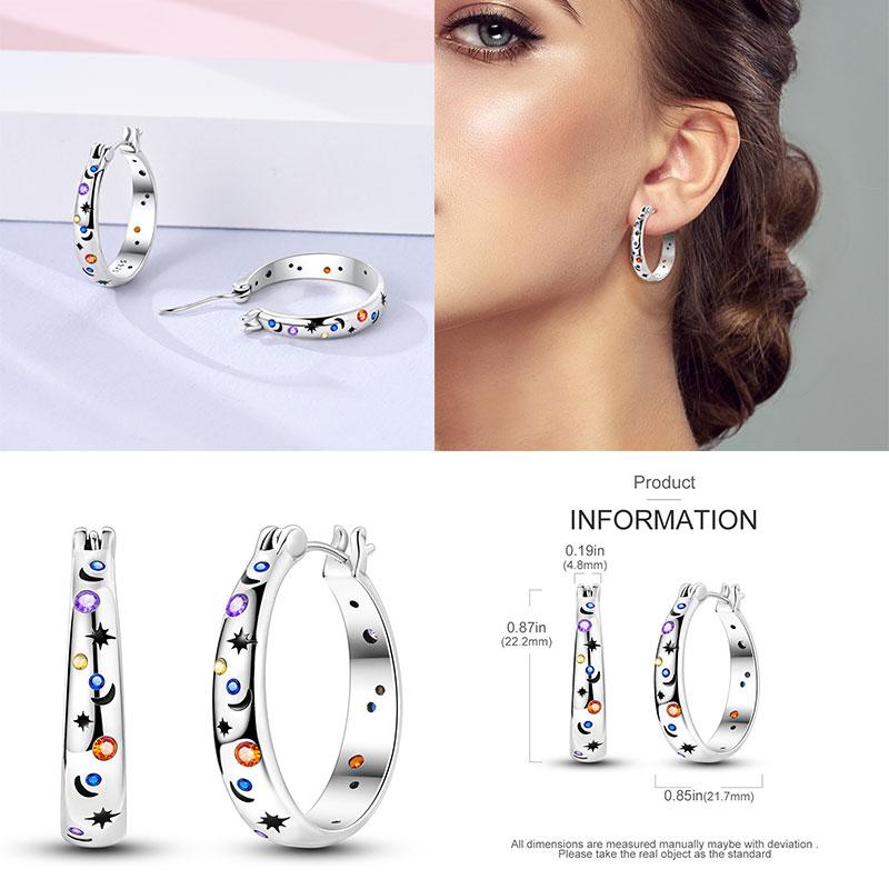 Hoop Earrings New silver 925 Rainbow, Shell, Women's Earrings Making jewelry For Women as Wedding Party Gifts