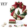 Unique Holiday Gift for Teachers Christmas Fabric Wreath DIY Kit, Patchwork Beginner-Friendly Handmade Craft Rustic Ornament Making Decoration