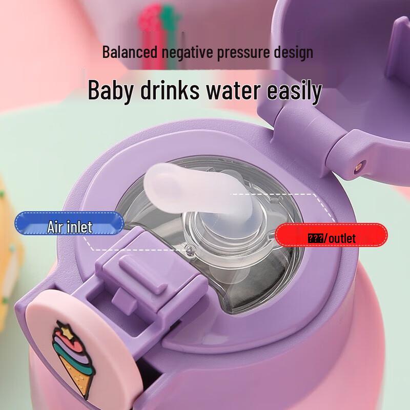 BEDDYBEAR Детская термобутылка для воды из нержавеющей стали с соломинкой