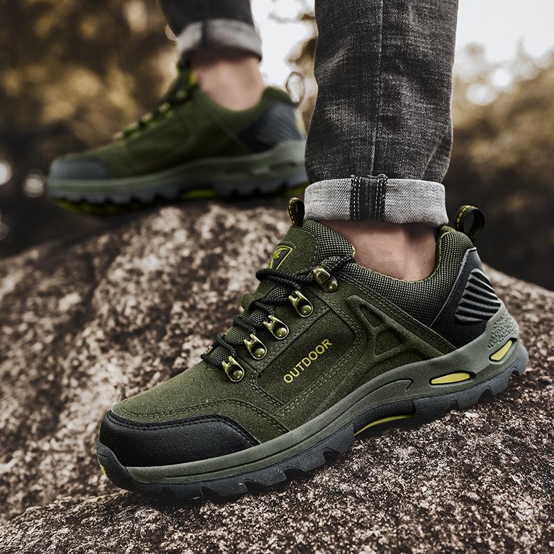 Низкие ботинки для хайкинга на шнуровке, осенне-зимние, мужские ботинки для хайкинга большого размера, модная нескользящая повседневная спортивная обувь