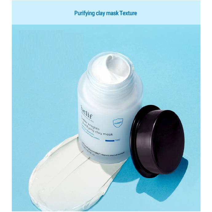 belif Регенерирующая ночная маска Super Knights, очищающая маска с глиной, 75 мл, 2 вида