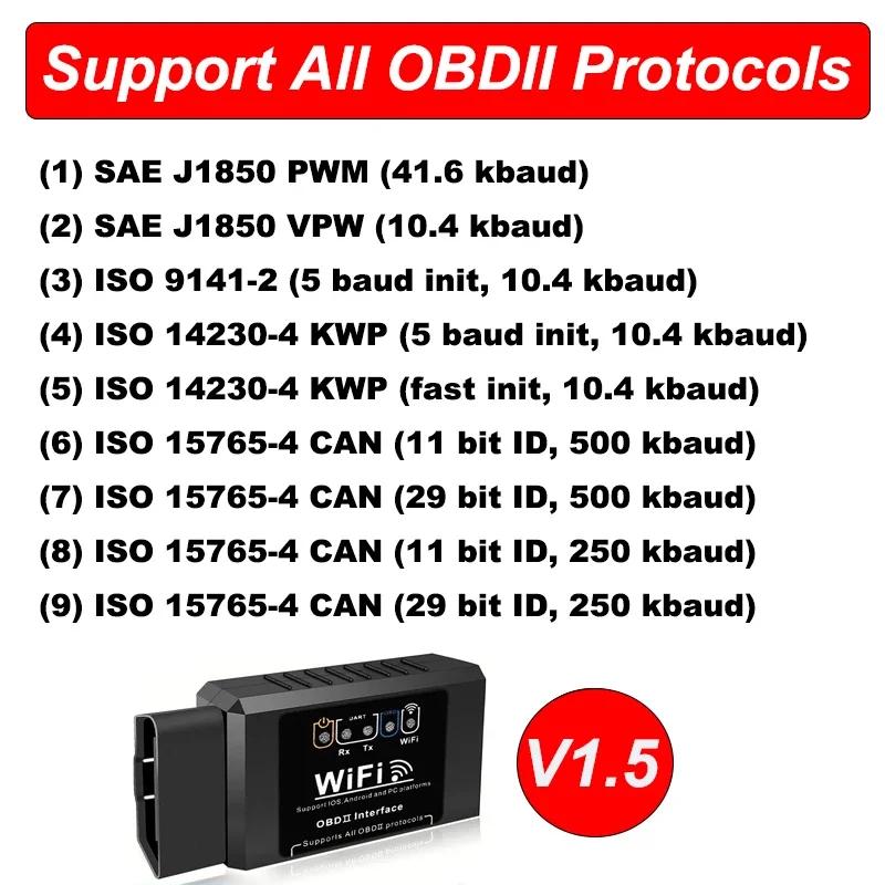 ELM327 WiFi OBD2 Code Reader & Scanner (V1.5) – Car Diagnostic Tool & Vehicle Fault Detector (Works with Android / iOS / PC)