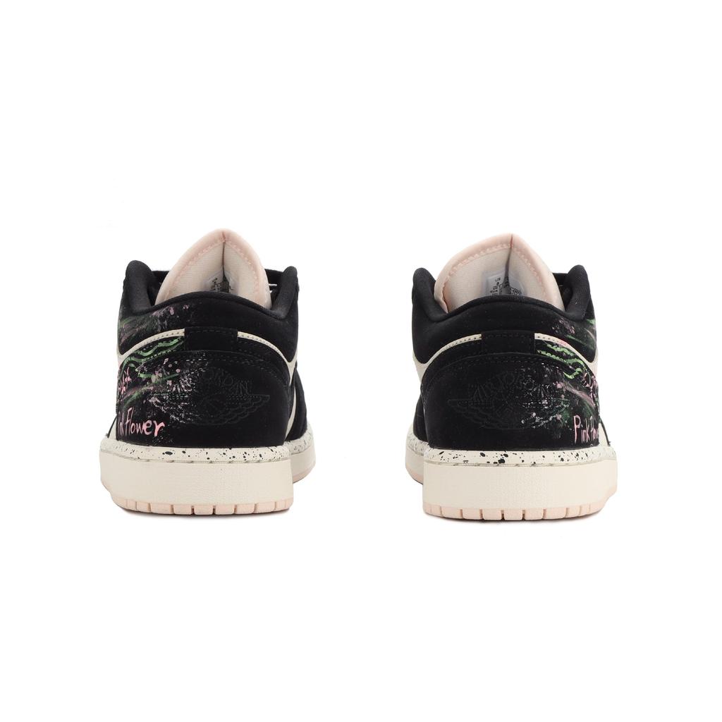 Jordan Air Jordan 1 Jiang Immersed Moon Cushioning, Wear Resistant Low top Vintage Basketball Shoes Unisex Black Pink DC0774-003(Team1390-)