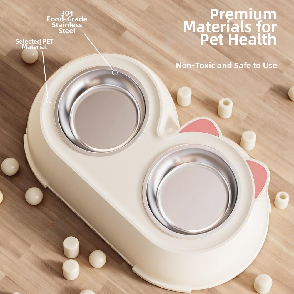 Non-Skid Base Pet Double Bowls Plastic Pet Water Feeder Cat Food Water Bowls For Cats Dogs