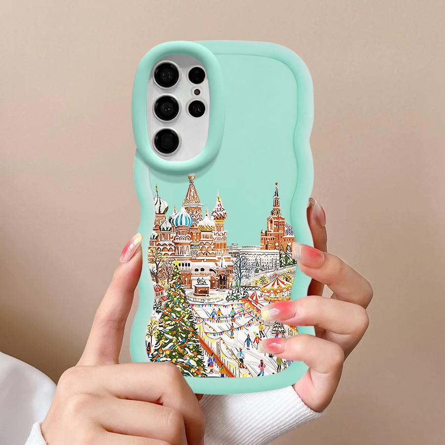 Чехол для Samsung Galaxy S23 Plus S24 S25 A26 S20 FE S22 Ultra A25 S21 Мягкий чехол для телефона A54 A36 A34 A55 A24 A35 Рождество Зима
