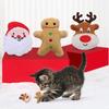 Christmas Reindeer Gingerbread Santa Plush Catnip Toy for Cats