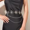 Punk Gothic Moon Sun Waist Chain for Women Dress Jewelry Belt