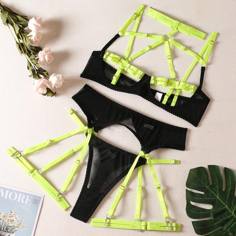 Aduloty Женское сексуальное нижнее белье, красное, двухцветное, с бретельками, воротник, окружность ноги, эротическое нижнее белье, комплект с бюстгальтером на косточках