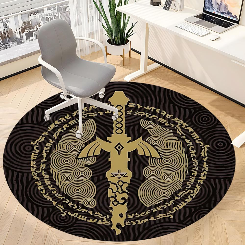 Legend of Zelda Office Round Area Rug, Under Office Chairs Bedroom Living Room Home Decor a0908150