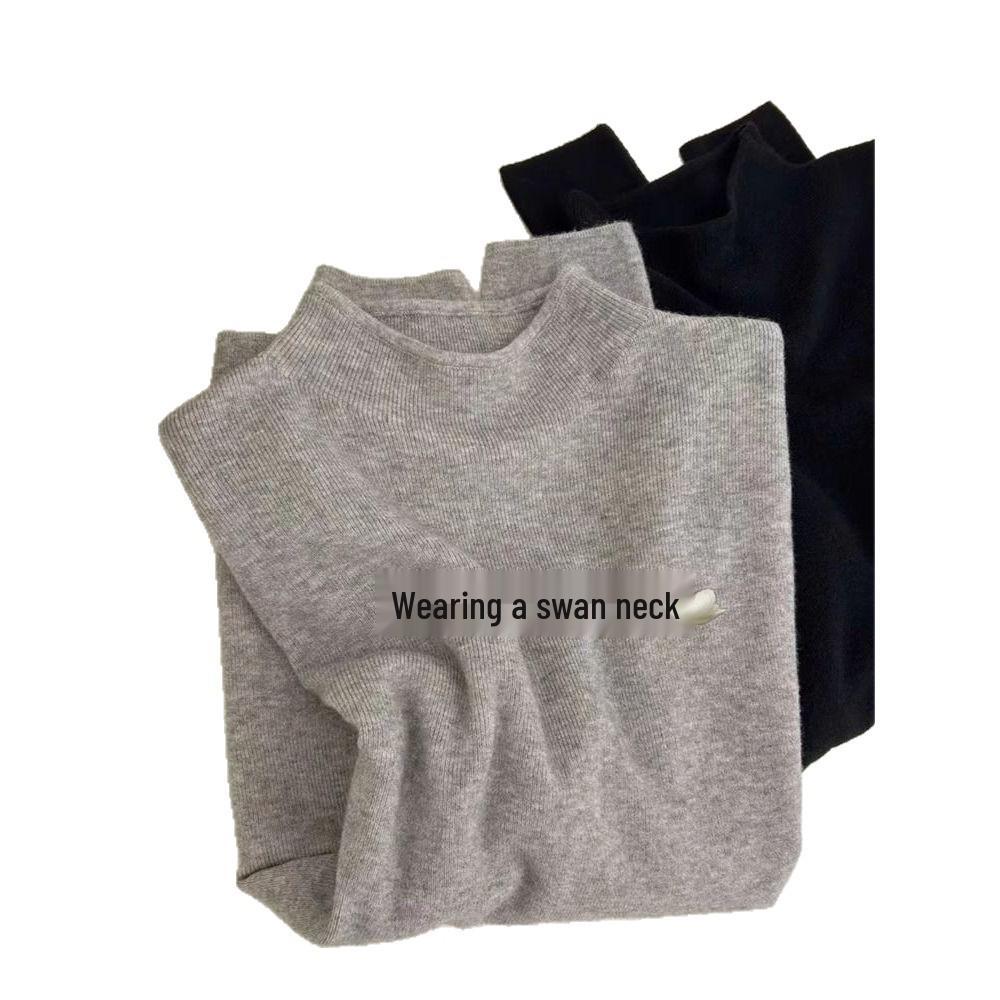 Women's Autumn/Winter 2026 Korean-Style Half-High Collar Thick Sweater: Versatile Inner and Outer Wear