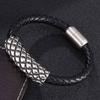 Newest Punk Stainless Steel Leather Bracelets Men Jewelry Black Braid Charms Bangle Fashion Male Jewelry Gift BB0482