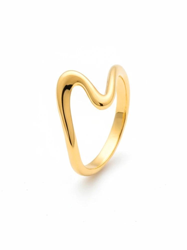 925 Sterling Silver Minimalism Simple Smooth Wave Fashion Ring For Women Daily Wear Party Engagement High Quality Fine Jewelry